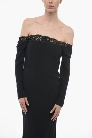 Viscose Blend Mermaid Dress with Lace Detail