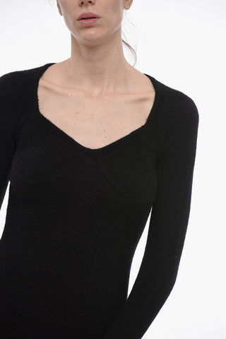 Abito in Misto Alpaca con con Scollo a Cuore