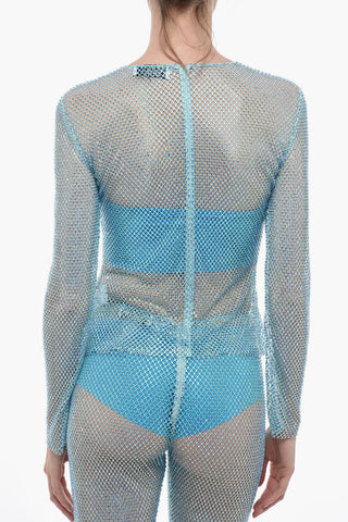 Mesh Top with All-Over Crystals