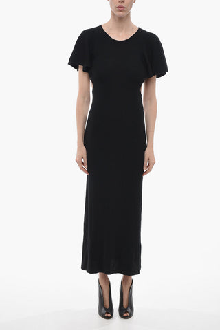 Maxidress in Lana a Coste con Cut-outs