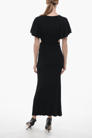 Maxidress in Lana a Coste con Cut-outs