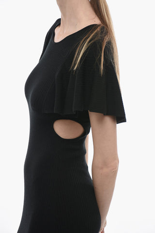 Maxidress in Lana a Coste con Cut-outs