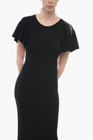 Maxidress in Lana a Coste con Cut-outs