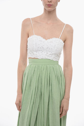 Broidarie Anglase Tube Top with Sweetheart Neckline