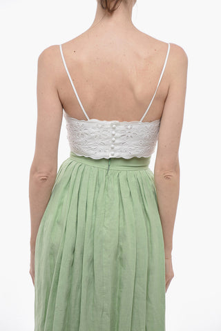 Broidarie Anglase Tube Top with Sweetheart Neckline