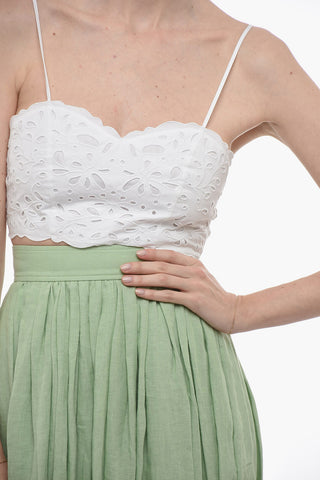 Broidarie Anglase Tube Top with Sweetheart Neckline