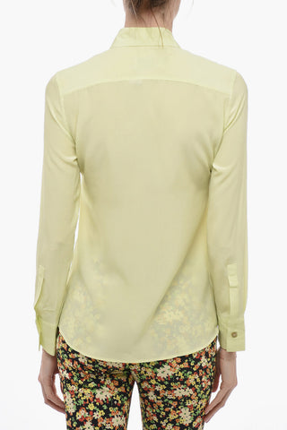 Silk Blend Chiffon Shirt with Breast-pocket