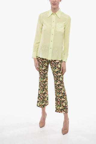 Silk Blend Chiffon Shirt with Breast-pocket