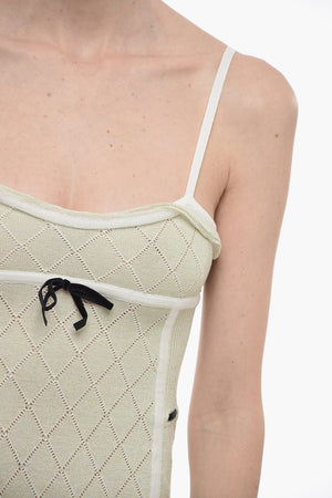 Mini Dress Argyle in Lurex con Fondo Ruffle