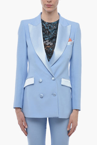 Double-breasted BIANCA Blazer with Satin Details