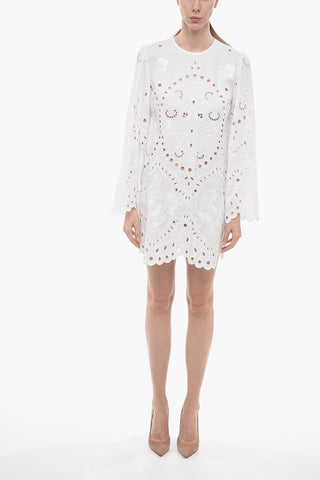 Broidarie Anglase Shirt Dress with Back Zip