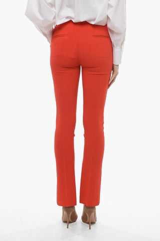 Pantaloni Chino in Tessuto Stretch con Cuciture Frontali
