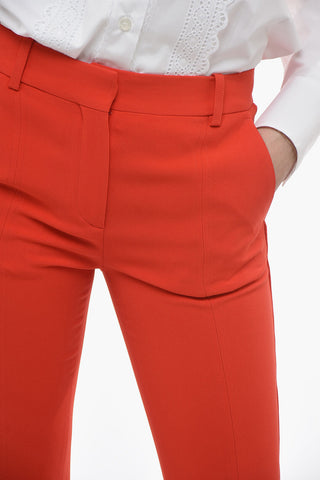 Pantaloni Chino in Tessuto Stretch con Cuciture Frontali