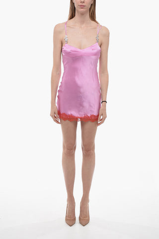 Silk Slip Dress with Laces Details