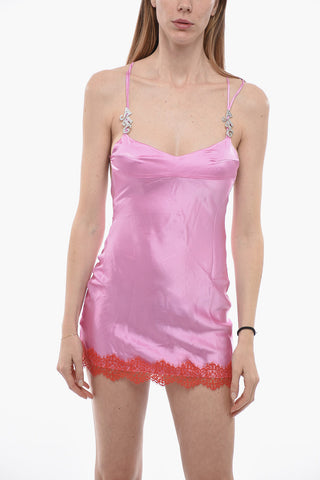 Silk Slip Dress with Laces Details