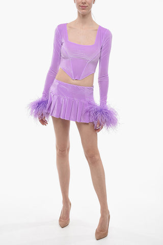 Mini Gonna In Ciniglia A Pieghe 