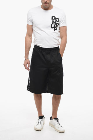 Shorts in Cotone con Elastico in Vita e Bande Logate