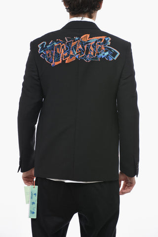 SEASONAL Wool-Blend Blazer GRAFFITI With Removable Detail