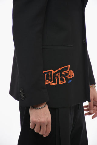 SEASONAL Wool-Blend Blazer GRAFFITI With Removable Detail