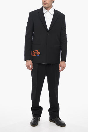 SEASONAL Wool-Blend Blazer GRAFFITI With Removable Detail