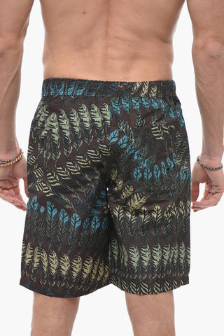 Printed FEATHERS Swimshorts with Drawstring