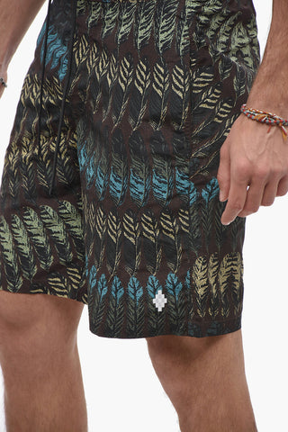 Printed FEATHERS Swimshorts with Drawstring