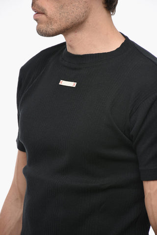 MM1 Ribbed Cotton T-shirt with Application