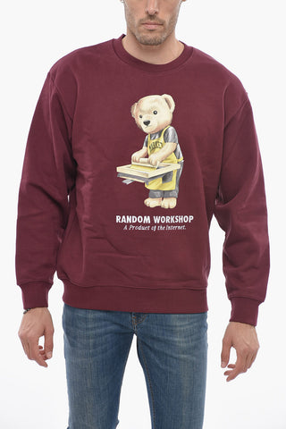 Teddy Bear Printed Fleeced-Cotton Crew-neck Sweatshirt