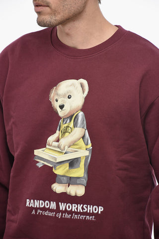 Teddy Bear Printed Fleeced-Cotton Crew-neck Sweatshirt