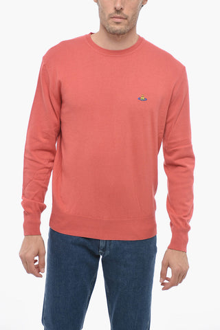Embroidered Logo Cashmere Blend Crewneck Pullover