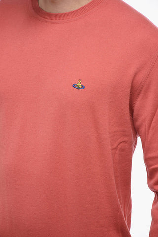 Embroidered Logo Cashmere Blend Crewneck Pullover