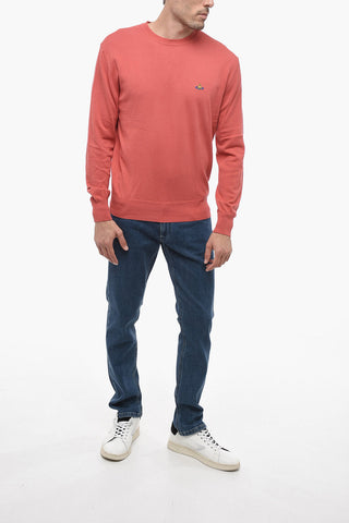 Embroidered Logo Cashmere Blend Crewneck Pullover