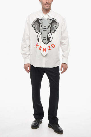 Camicia Con Stampa ELEPHANT Con Detaglio Cravatta