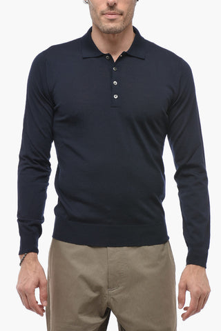 Maglia in Lana Vergine con Collo a Polo