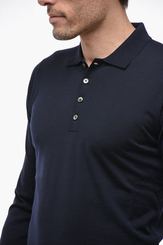Maglia in Lana Vergine con Collo a Polo