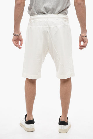 Fleece Cotton Shorts with Logo Patch