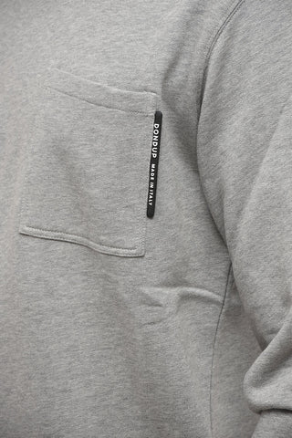Brushed Cotton Crewneck Sweatshirt With Breast Pocket
