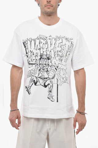 Maxi Contrasting Printed Crew-neck T-shirt