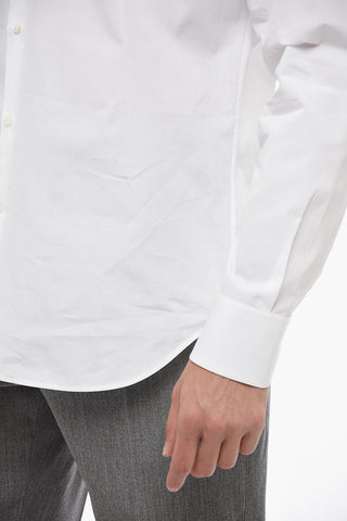 Camicia in Popeline di Cotone con Collo Francese