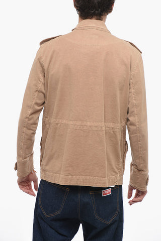 Cotton Blend Saharan Overshirt with Front Zip