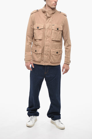 Cotton Blend Saharan Overshirt with Front Zip