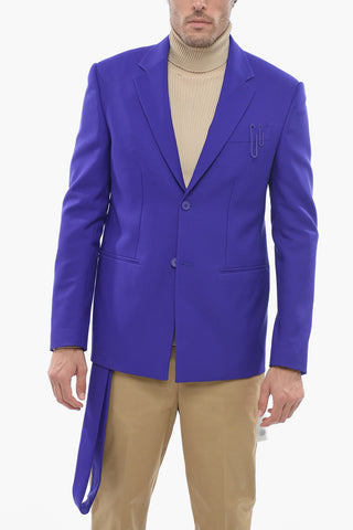 DRILL STRAP Blazer with Clip Detail