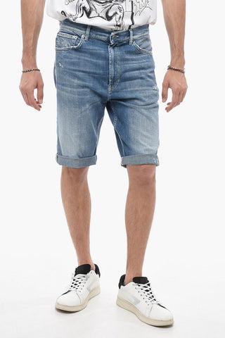 Distressed Effect LENZ Denim Shorts