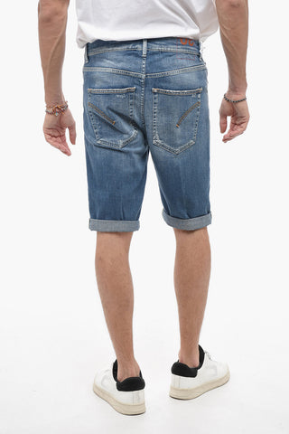 Distressed Effect LENZ Denim Shorts