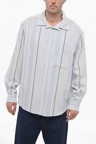 Two-toned Striped Shirt with Hood