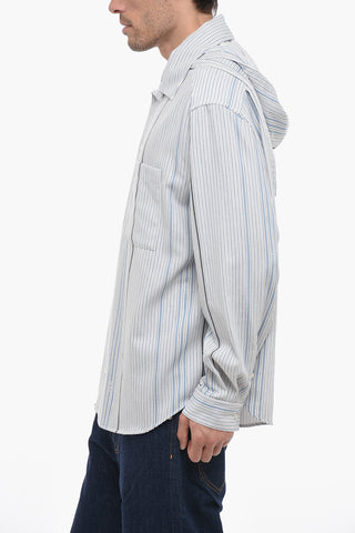Two-toned Striped Shirt with Hood