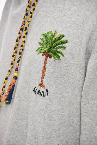 STAY POSITIVE Hoodie Sweatshirt with Graphic Embroidery