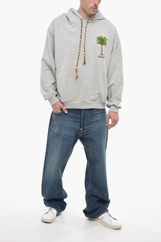 STAY POSITIVE Hoodie Sweatshirt with Graphic Embroidery