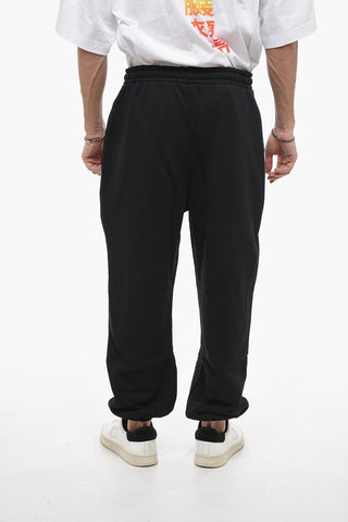 Logo Print Brushed Cotton Joggers