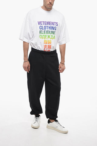 Logo Print Brushed Cotton Joggers